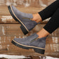 Kobiety Round-Toe buty kostkowe z zamkiem błyskowym bocznym