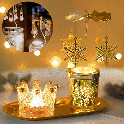 Kerst obrotowy świecznik zapachowy【Nie zawiera świec】