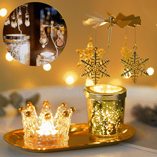 Kerst obrotowy świecznik zapachowy【Nie zawiera świec】