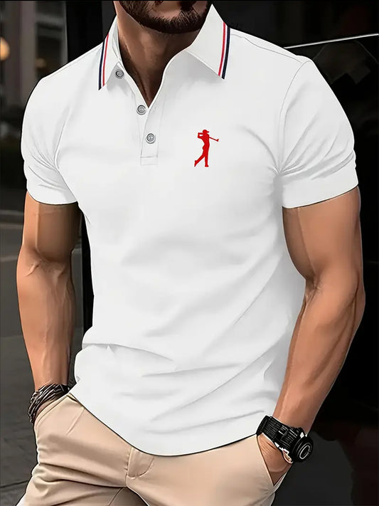 Męska koszulka polo w stylu vintage na święta Biznesowy casual