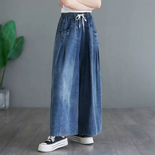 Spodnie jeansowe z szerokimi nogawkami w stylu vintage