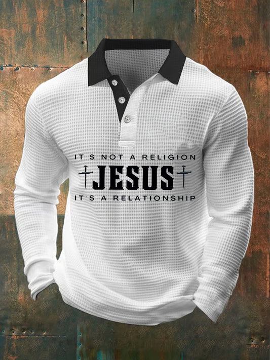 Męska koszulka polo Waffle w stylu vintage Faith