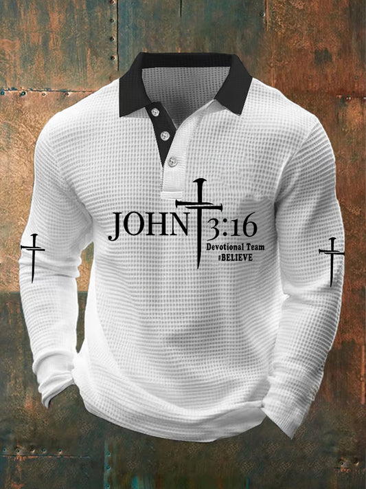 Męska koszulka polo Waffle w stylu vintage Faith