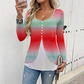 Damski modny top z nadrukiem w warstwowym stylu