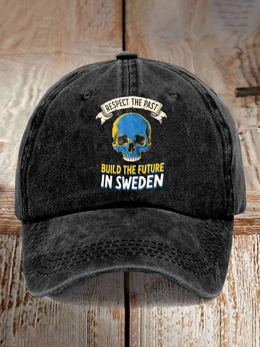 Herrretro Svenskt Tematryckt Casual Keps