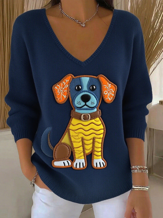 Damski Vintage Animal Print Casual Top
