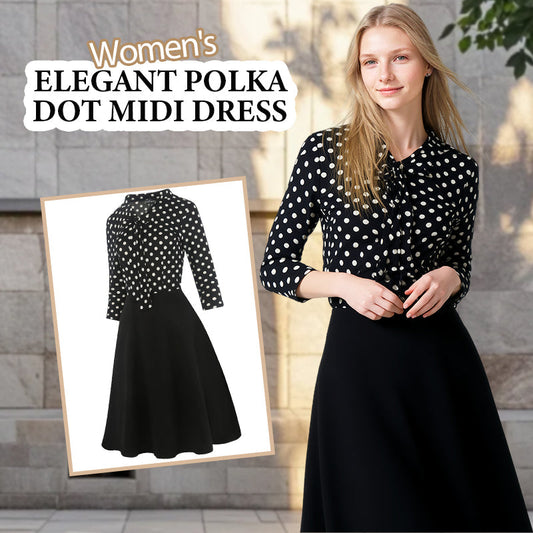 Elegancka sukienka midi w kropki dla kobiet
