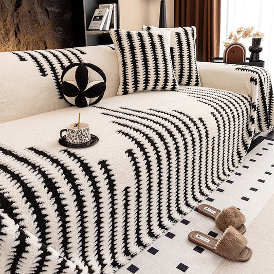 Miękka aksamitna narzuta na sofę – antypoślizgowa i odporna na zarysowania