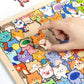 DIY Drewniana ramka na zdjęcia w kształcie puzzli z kotem, do samodzielnego pomalowania