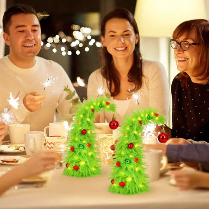 Zestaw giętkich pluszowych choinek bożonarodzeniowych