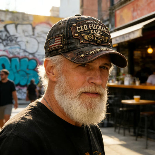 【Old Fuckers Club】 Klub starych skurwysynów – czapka z haftem punkowym