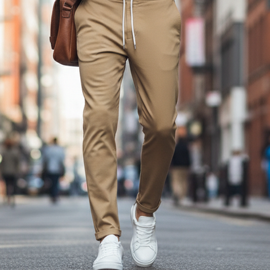 Męskie spodnie dresowe z sznurkiem w pasie