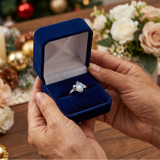 Srebro próby 925 – pierścionek z kamieniem księżycowym i cyrkonią