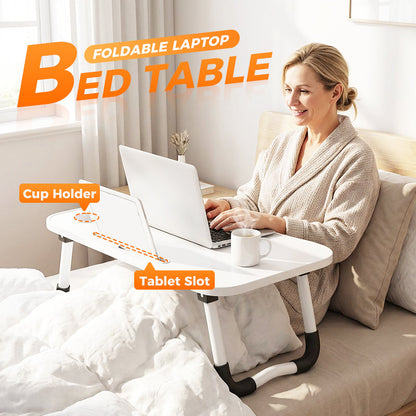 Składany stolik do laptopa z uchwytem na kubek