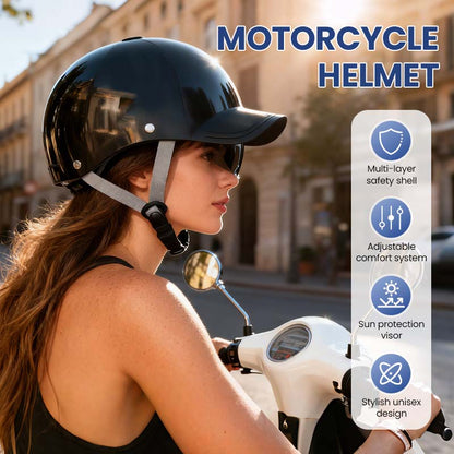 🏍️🧢 Κράνος μοτοσικλέτας σε στυλ καπέλου μπέιζμπολ για άνδρες και γυναίκες | Από ABS, ελαφρύ, με πιστοποίηση DOT – Αντικαταβολή 🛡️✨