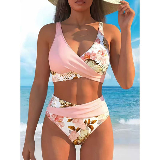 🌈40% ΕΚΠΤΩΣΗ!✨👙Γυναικείο μπικίνι με ψηλή μέση και λουλουδάτο μοτίβο!  Απολαύστε την κομψότητα και την άνεση στην παραλία! 😎✨