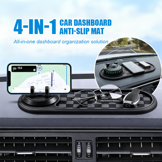 🚗✨Αντιολισθητικό μαξιλάρι ταμπλό 4 σε 1 με βάση για κινητό