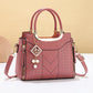 👜50% ΕΚΠΤΩΣΗ! ✨ Γυναικεία τσάντα τύπου satchel με ραφές σε σχήμα V – Χρυσά μεταλλικά στοιχεία, πολλαπλά διαμερίσματα, χερούλι στην κορυφή 🌸