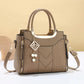 👜50% ΕΚΠΤΩΣΗ! ✨ Γυναικεία τσάντα τύπου satchel με ραφές σε σχήμα V – Χρυσά μεταλλικά στοιχεία, πολλαπλά διαμερίσματα, χερούλι στην κορυφή 🌸