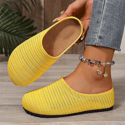 👡 50% OFF NOW! 🌬️ Women's Breathable Knit Slip-On Mules – Lightweight & cushioned – Easy on/off, perfect for casual days or quick errands – airy and comfy 🌸