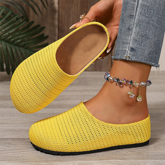 👡 50% ΕΚΠΤΩΣΗ ΤΩΡΑ! 🌬️ Γυναικεία πλεκτά μούλα χωρίς κορδόνια με αναπνευστικό ύφασμα – Ελαφριά & με μαλακή επένδυση 🌸