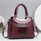 💎 ΕΚΠΤΏΣΕΙΣ 49%✨👜Γυναικεία τσάντα σε στυλ βιντάζ με γυαλιστερό ανάγλυφο κροκό – Κομψή, ευρύχωρη και φυσικά κομψή💃