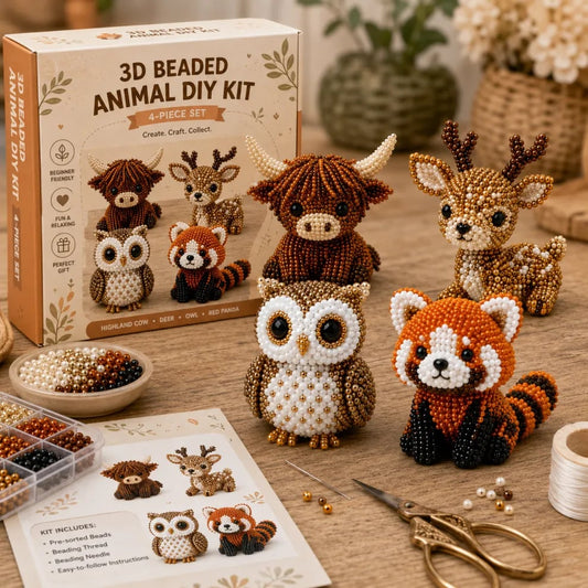 ✨50% ΕΚΠΤΩΣΗ! 🎁🐼 Σετ DIY για κατασκευή τρισδιάστατων ζώων με χάντρες