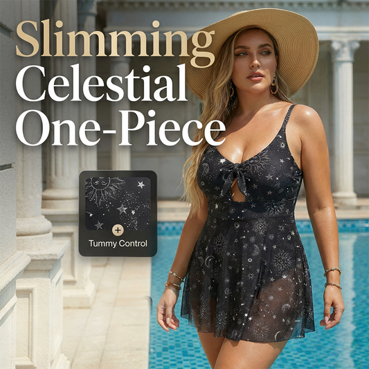 🩱50% ΕΚΠΤΩΣΗ ΤΩΡΑ! ☀️Μαγιό Swimdress με αστρικό μοτίβο