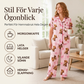 🌼Pyjamasset Dam med Highland Cow-mönster – Mjukt & Mysigt 3-delat Set