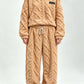 🍂 3D-präglat geometriskt mjukt loungewear-set