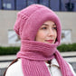 🧶Stickat 2-i-1 Set: Varm Mössa & Halsduk för Damer – Mjuk & Elegant