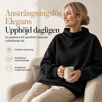 🔥En supertrendig och mångsidig topp🔥 Löst passande sweatshirt med skärhals, draperad design, nersatta axlar och långa ärmar