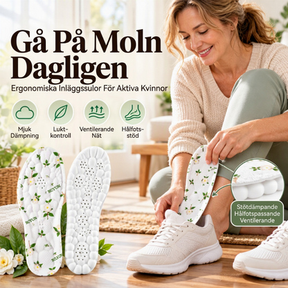 🏆Köp 2, få 1 gratis🔥 Andningsbara kameliadoftande stötdämpande inläggssulor